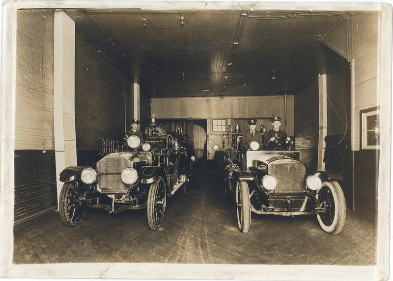 Photograph of Early Motorized Fire Engines