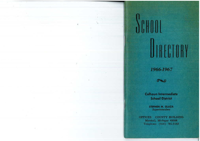 Calhoun Intermediate School Directory, 1966-67