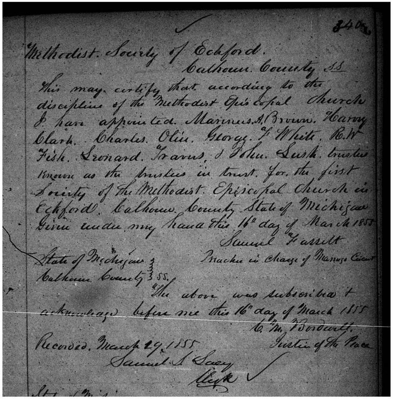 First Methodist Episcopal Church of Eckford Articles of Incorporation