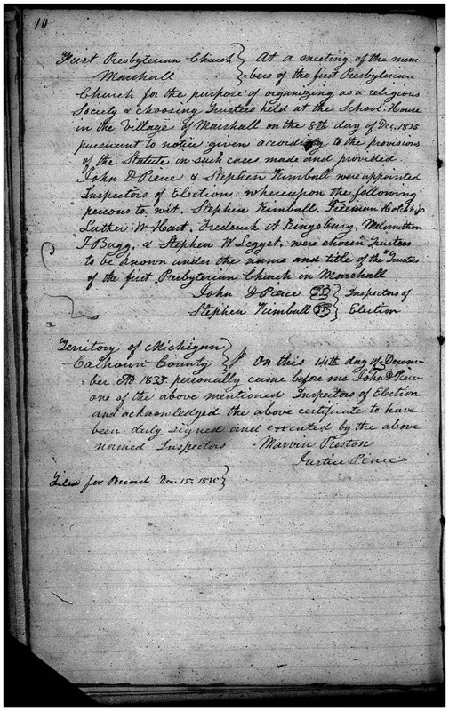 First Presbyterian Church of Marshall Articles of Incorporation