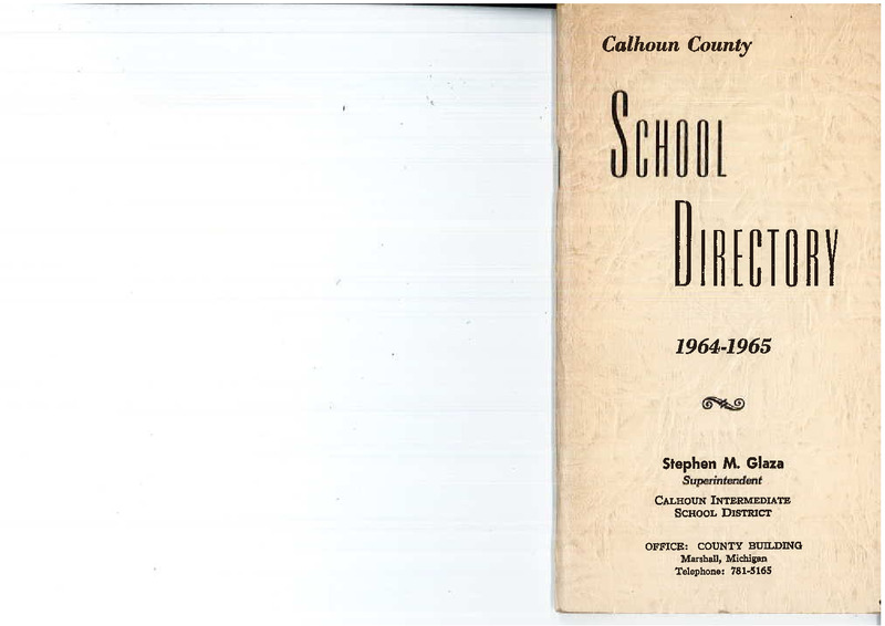 Calhoun County School Directory, 1964-65