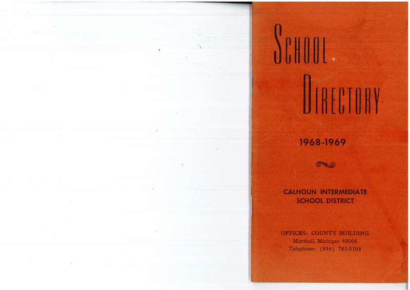 Calhoun Intermediate School Directory, 1968-69