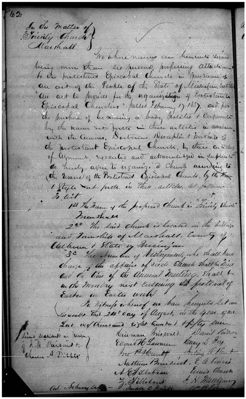 Trinity Church of Marshall Articles of Incorporation