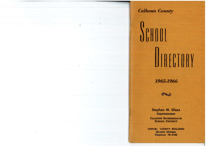 Calhoun County School Directory, 1965-66