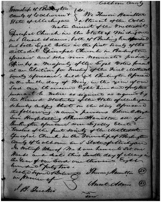 First Methodist Episcopal Church of Burlington Articles of Incorporation