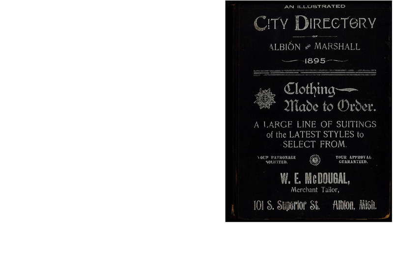 An Illustrated City Directory of Albion and Marshall, 1895