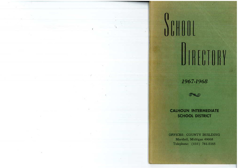 Calhoun Intermediate School Directory, 1967-68