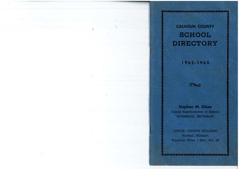 Calhoun County School Directory, 1962-63