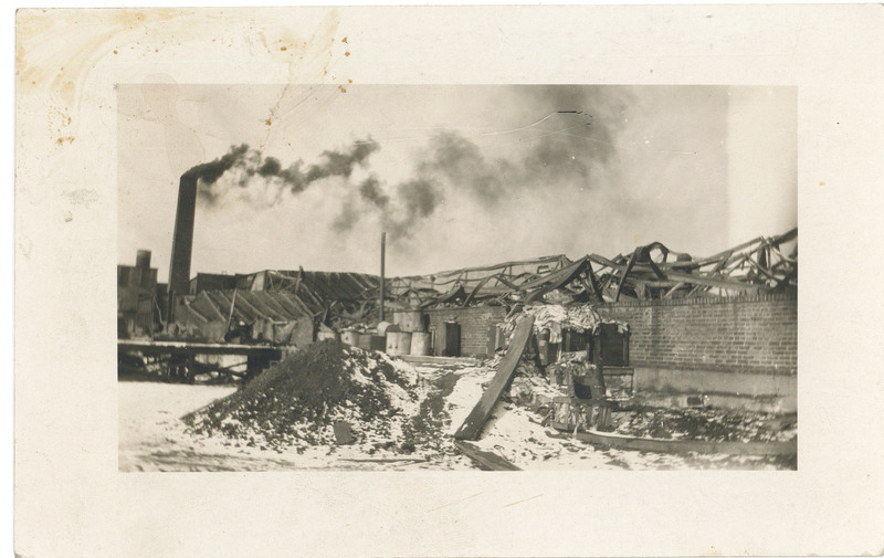 Postcard Photograph of the Aftermath of the Dobbins Factory Fire, 1923