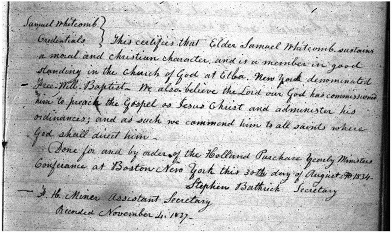 Samuel Whitcomb Credentials