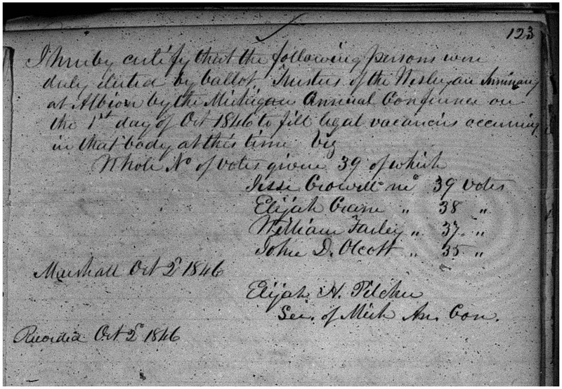Wesleyan Seminary of Albion Appointment of Trustees, 1846