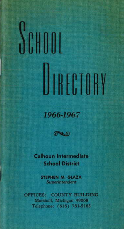 Calhoun Intermediate School Directory, 1966-67