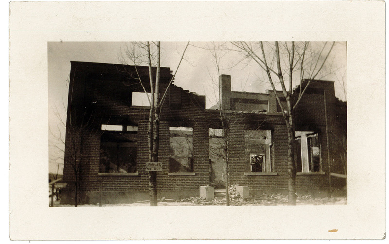 Postcard Photograph of the Aftermath of the Dobbins Factory Fire, 1923