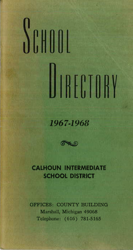 Calhoun Intermediate School Directory, 1967-68