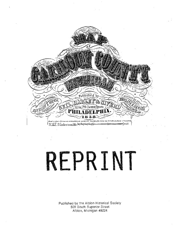 Map of Calhoun County Michigan [1858]