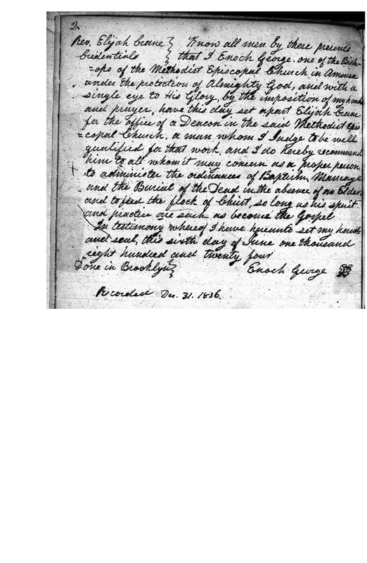 Rev. Elijah Crane Credentials