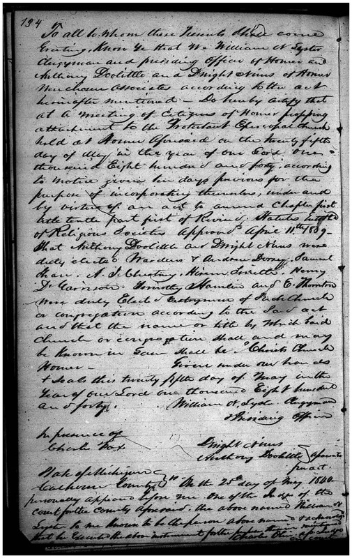 Christ Church of Homer Articles of Incorporation